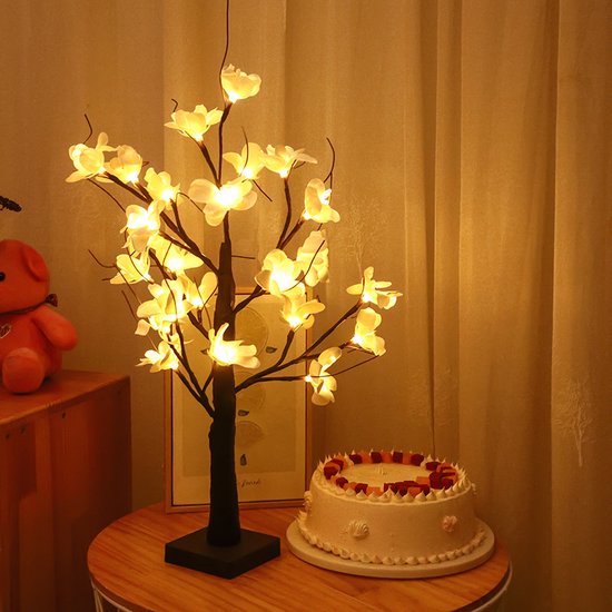 Kunstmatige Kapok Flowers  Lamp Decoratie - leuk voor met kerstmis - voor woonkamer en slaapkamer-LED lamp-Werkt Op Batterijen-warm wit licht
