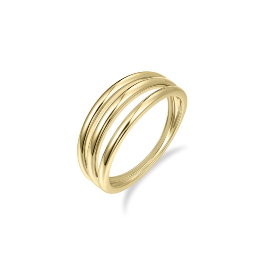 Bague 3 anneaux Minimal Deluxe polie | Or 14 carats