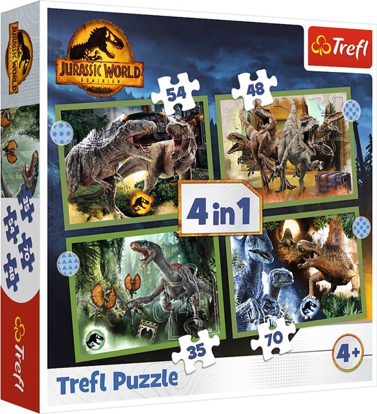 Trefl Trefl 4in1M - Threatening dinosaurs / Universal Jurassic Wor | bol
