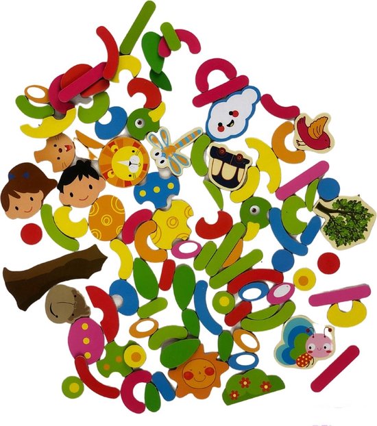 Kerst kerstcadeau Educatief houten magnetische puzzel dubbelzijdige schoolbord, een fantasierijk speelgoed.  Top cadeau voor creatieve kleuters - kinderen