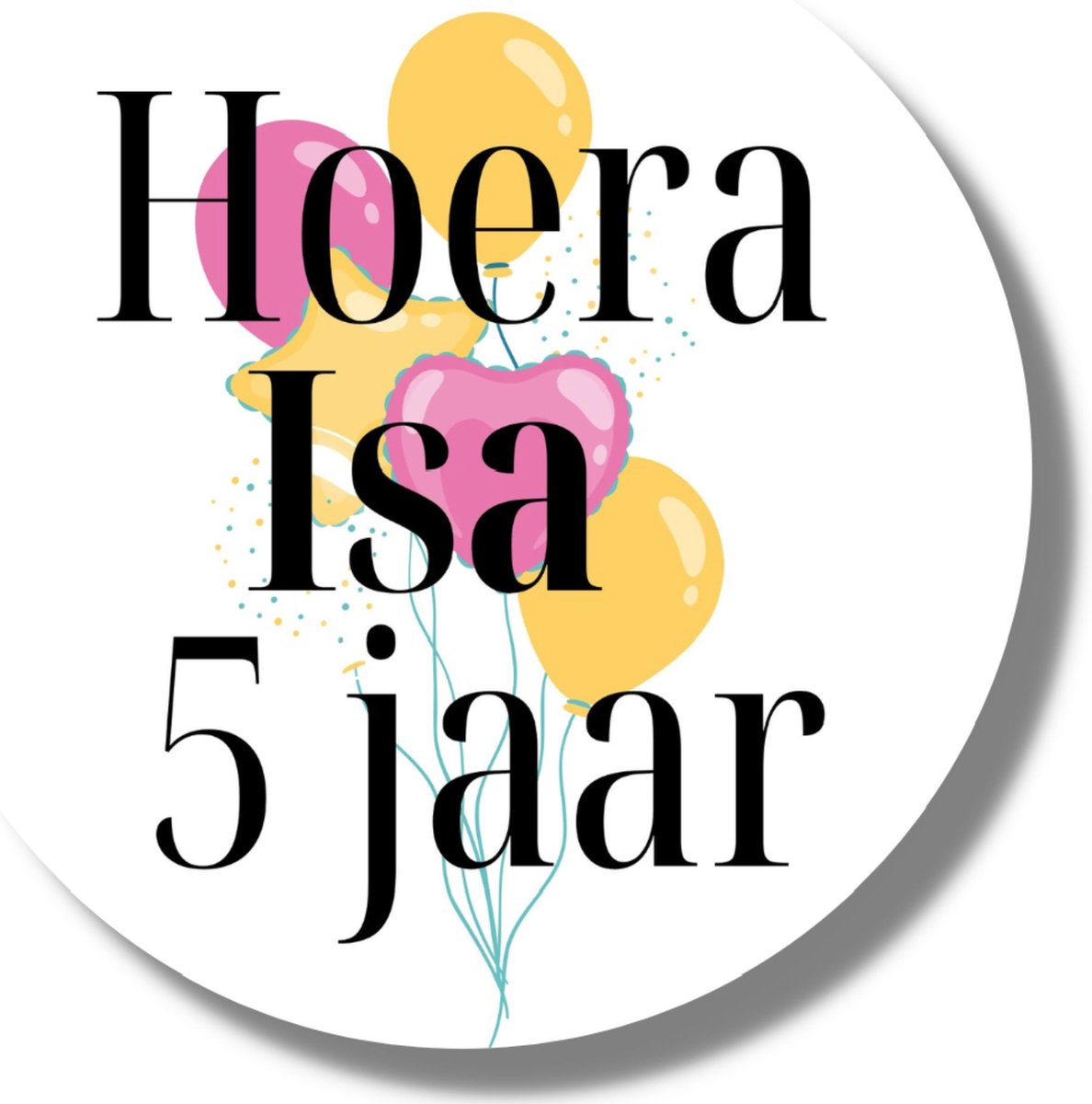20 x Gepersonaliseerde Stickers Verjaardag | Kinderfeest Traktatie | Eigen Naam Op Traktatiestickers Laten Drukken | Leeftijd | 40 mm Rond