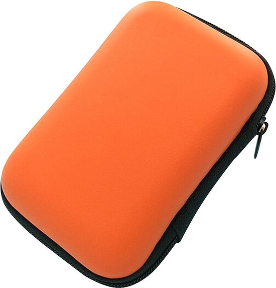 Oortjes Zipper Case – Reizen, Vakantie – Opbergtas met Rits – Oranje – 11*7.5 cm