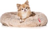 Snoozle Donut Hondenmand - Zacht en Luxe Hondenkussen - Wasbaar - Fluffy - Hondenmanden - 50cm - Creme Bruin