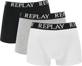 Replay - Boxer Basic Cuff Logo 3 Pack - Heren Boxershorts-S