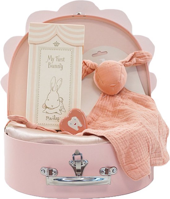 Geboorte koffertje geschenkset Roze Deluxe - Kraamboxen - Prijs cadeaupakketten vanaf €30 - FOR YOU GIFTS