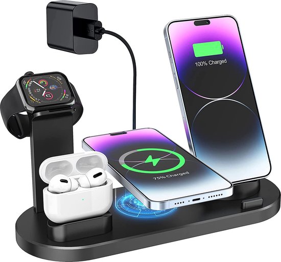 Podec - Station de charge 6 en 1 - pour Apple iPhone et Samsung - Chargeur  Fast sans... | bol.com