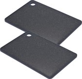 Excellent Houseware Planches à découper - 2x pièces - noir - plastique - 23 cm