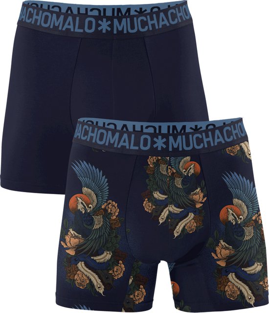 Muchachomalo jongens 2P bamboe boxers mythbird blauw
