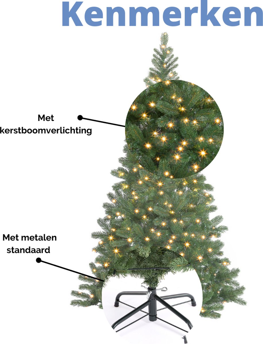 Casaria Kerstboom 140 cm – Edelspar Incl LED Kerstverlichting PE Groen |  bol.com