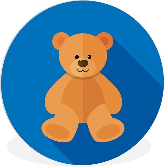 Illustration pour enfants d'un ours en peluche Assiette en plastique cercle mural - ⌀ 90 cm - peinture ronde - impression photo sur cercle mural plastique (forex) / cercle vivant / (décoration murale)