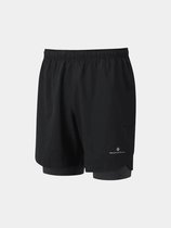 Ronhill Life Running pour Homme / Short Twin 7 "- Zwart - Taille: S