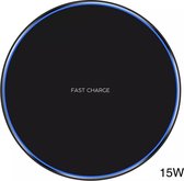 BAIK Qi Wireless Charger met LED 15 watt fast charger - Draadloze oplader - Qi lader Pad - iPhone - 15 / 14 / 13 / 12 / 11 / X / XR - Opladen Iphone - Opladen Samsung - S21 / S20 / S10 - Huawei - Airpods 2 / Galaxy Buds - Apple Watch- Oplaadstation