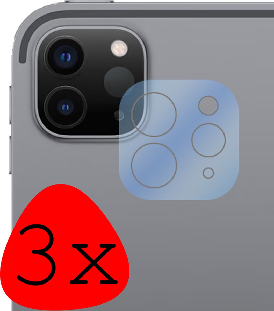 Camera Lens Protector - 3 Stuks Geschikt voor Apple iPad Pro (2020) - 12.9 inch - Camera Screenprotector Beschermglas - Gehard Glas - Tempered Glass - Screen Protector