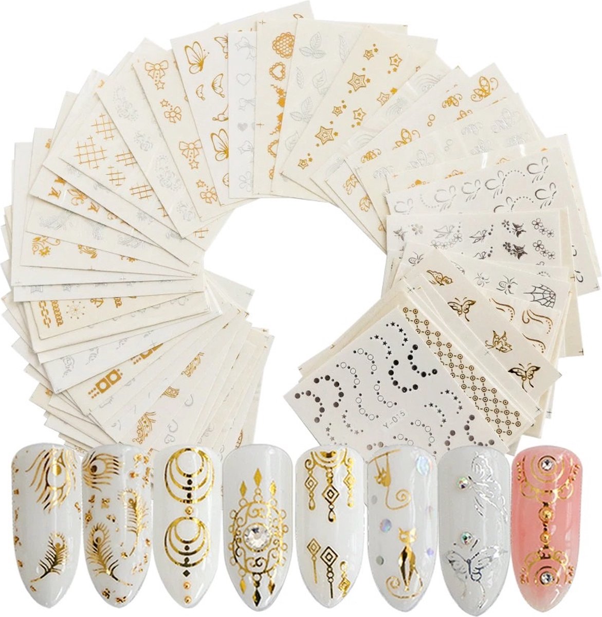 Goedkoopste WiseGoods Luxe Set Nailart Stickers - Nail Art Sticker Nagel - Decoratieve Accessoires Nagels - Decoratie Nagelstickers - 30stuks