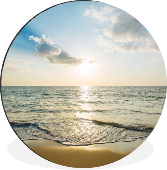 WallCircle - Wandcirkel - Muurcirkel - Zee - Zomer - Strand - Aluminium - Dibond - ⌀ 90 cm - Binnen en Buiten