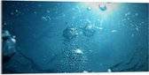 WallClassics - Acrylglas - Luchtbellen onder Water - 100x50 cm Foto op Acrylglas (Met Ophangsysteem)