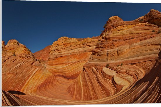 WallClassics - PVC Schuimplaat- The Wave - Amerika Berglandschap - 90x60 cm Foto op PVC Schuimplaat