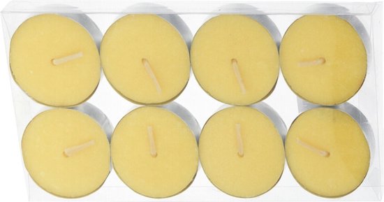 Citronella waxine lichtjes/kaarsjes - 24x - citrusgeur