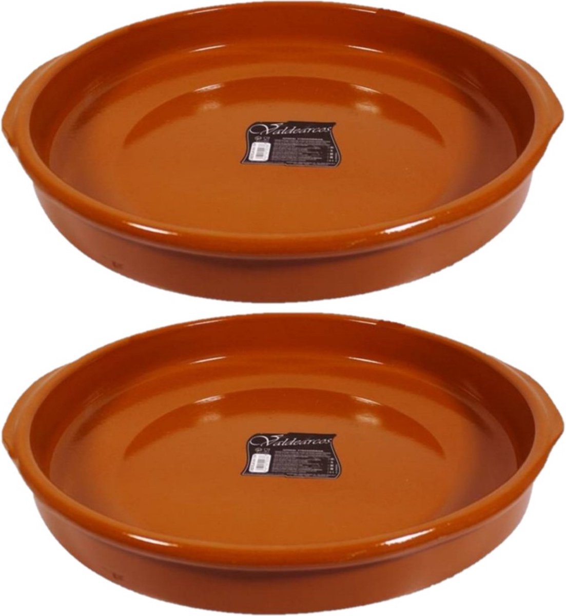 Set van 3x stuks grote tapas ovenschaal/serveerschaal Alicante met handvatten 42 cm - Tapas serveerschalen/borden/ovenschalen
