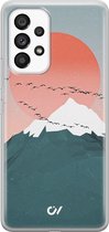 Hoesje geschikt voor Samsung Galaxy A53 - Mountain Birds - Landschap - Blauw - Soft Case Telefoonhoesje - TPU Back Cover - Casevibes