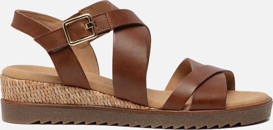 kloof Stam Schaar Gabor Comfort sandalen met sleehak cognac 221206 - Dames - Maat 37 | bol.com