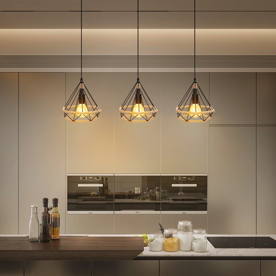 Aigostar Hanglamp retro zwart ijzeren frame