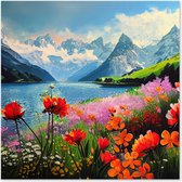 Graphic Message - Peinture de Jardin sur toile d' Plein air - Montagnes des Alpes - Paysage - Autriche - Plein air