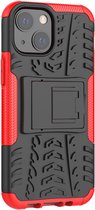 Peachy Shockproof TPU met stevig hoesje voor iPhone 13 mini - rood en zwart