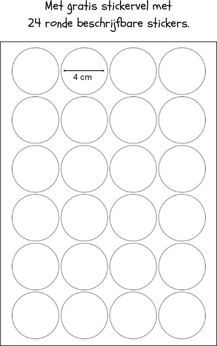 Staples Ronde Labels 5 ronde blikjes met deksel (50 ml) - met gratis stickervel met ...