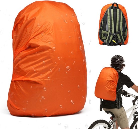 Peachy Universele regenhoes rugzak fietstas waterproof - Oranje