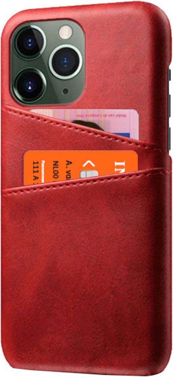 Peachy Duo Cardslot Wallet kunstleer hoesje geschikt voor iPhone 14 Pro Max - rood