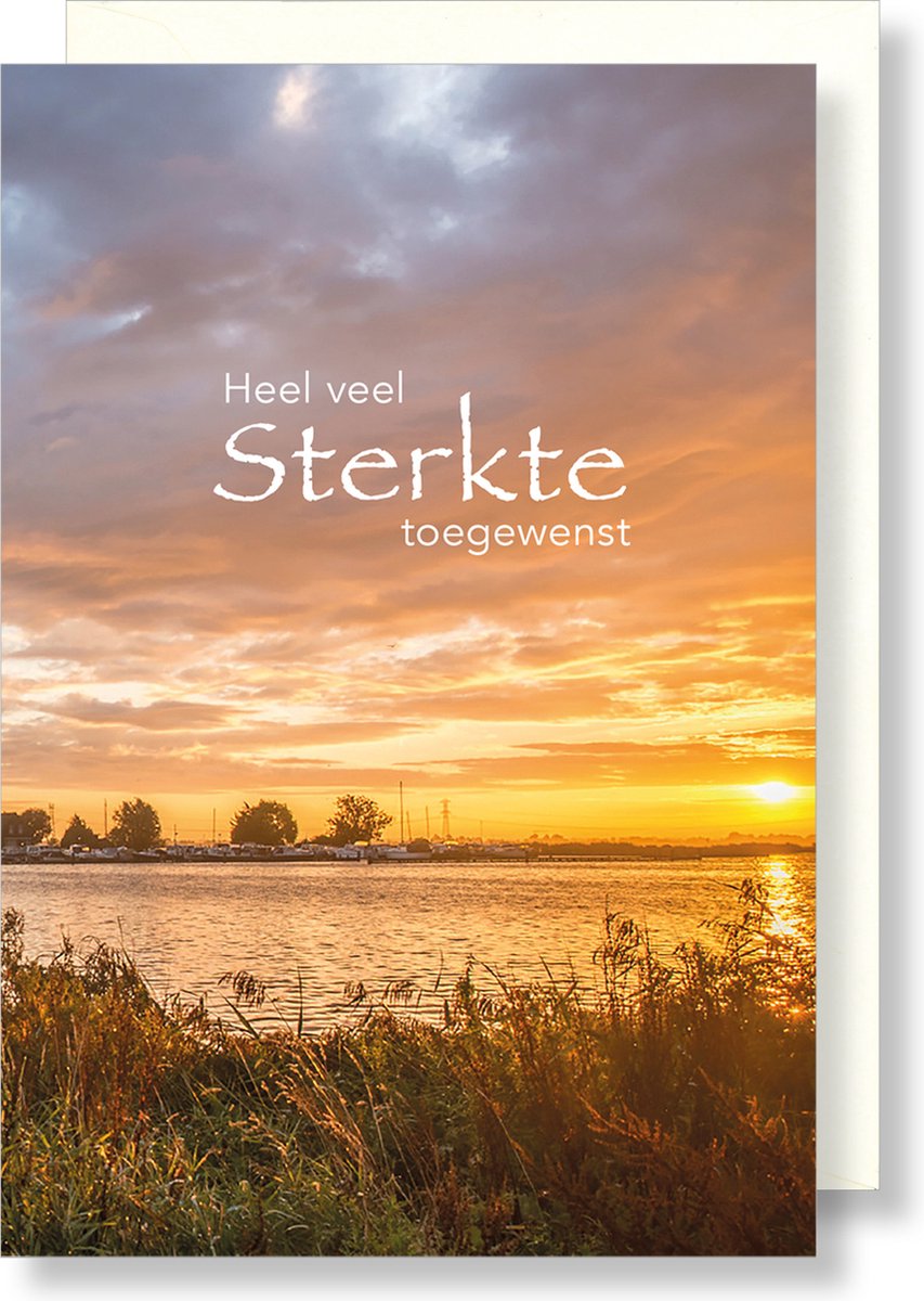 6x dubbele wenskaart met envelop - Sterkte - 11,5 x 17 cm
