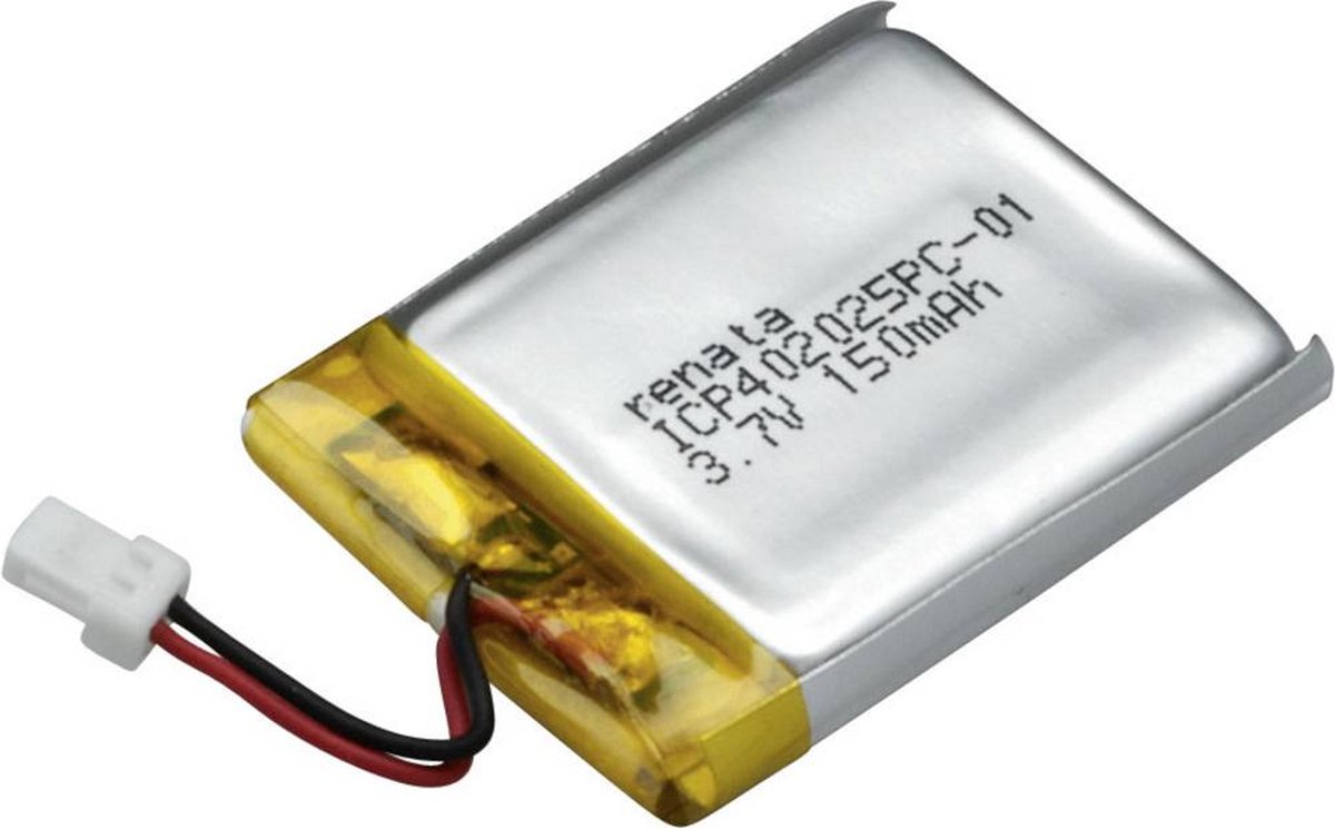 Renata ICP402025PC-1 Speciale oplaadbare batterij Prismatisch Stekker LiPo 3.7 V 155 mAh