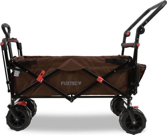 FUXLIFE by FUXTEC CTB800 Strand Bolderkar - Beach Handkar - Bruin - Ideaal voor Zand & Zee - Opvouwbare Transportwagen - Max. 75kg — afbeelding 2