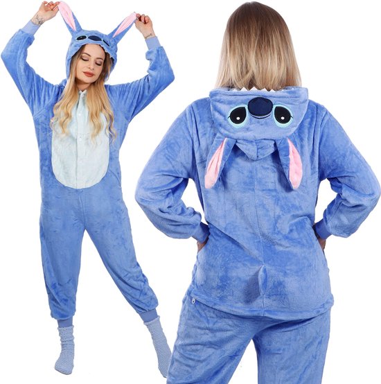 Springos Onesie Adulte - Stitch - Taille M - Blauw