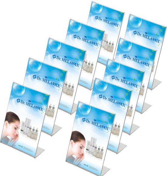 Paquet de 10 Porte-dossier A4 acrylique portrait / Porte-cartes A4 acrylique / Porte-cartes de menu L-modèle A4 / Support de table / Porte-cartes portrait A4