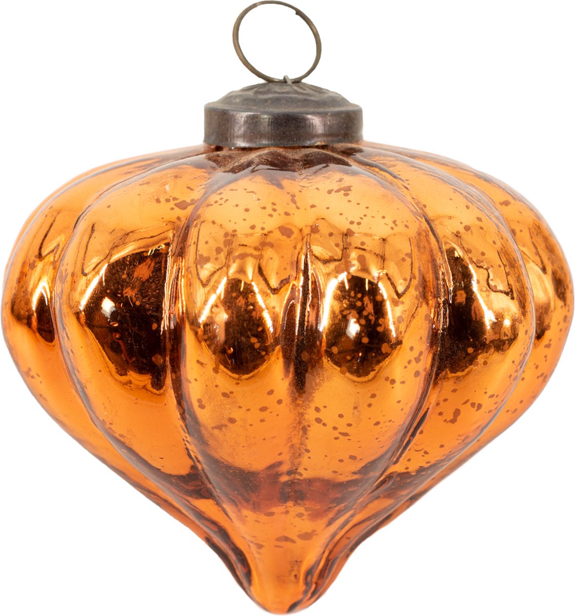 Glazen kerstbal copper - kerstornament - kerstversiering roestkleurig - glazen kerstdecoratie
