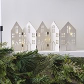Witte houten huisjes met verlichting - uitvouwbaar