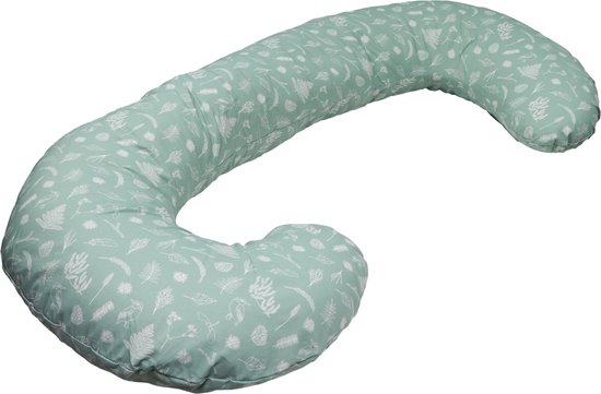 Voedingskussen - MamaLoes Botanical Animals Stone Green C-vorm Voedingskussen ML020411