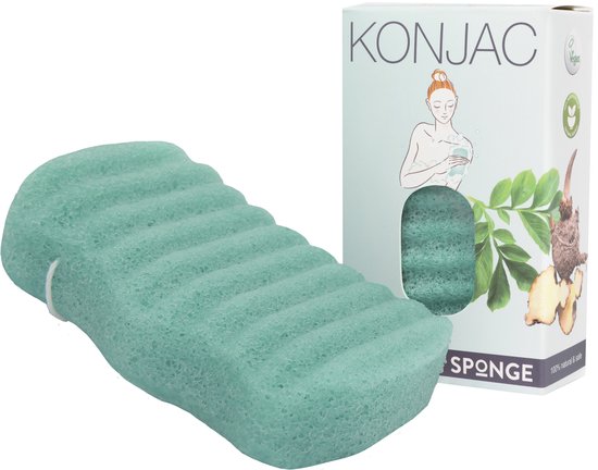 Elicious® - Konjac Spons - Badspons - Ontstekingsremmend - Pepermunt - Douche - Bad - Natuurlijk - Plasticvrij - Vegan - Dierproefvrij