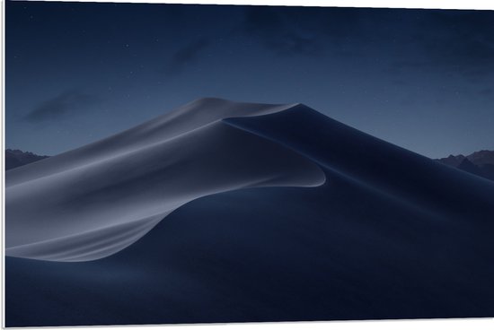 WallClassics - PVC Schuimplaat - Woestijn in de Nacht - 90x60 cm Foto op PVC Schuimplaat (Met Ophangsysteem)