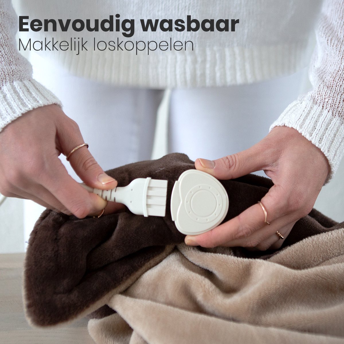 Afbeelding 3 van Auronic Elektrische Deken - Warmtedeken - 3 Warmtestanden - 2 Persoons - Bovendeken - Met Timer - 200 x 180 cm - Bruin