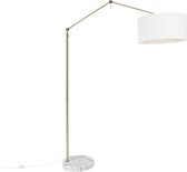 QAZQA editor stof - Design Vloerlamp | Staande Lamp met kap - 1 lichts - H 190.8 cm - Goud/messing - Woonkamer | Slaapkamer