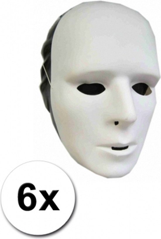 Quagga Verward zijn Isolator 6 witte grimeer maskers van plastic | bol.com