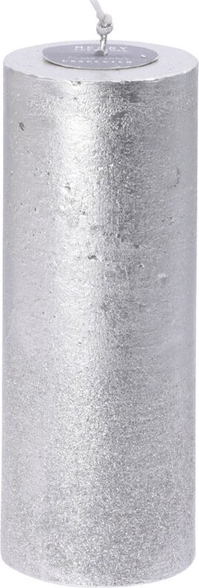 Kaars -zilverkleur - stompkaarsen - per 2 stuks