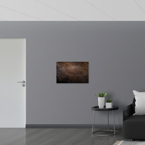 WallClassics - Bois - Vieux tronc d'arbre épais - 75x50 cm - 12 mm d'épaisseur - Photo sur bois (avec système de suspension)