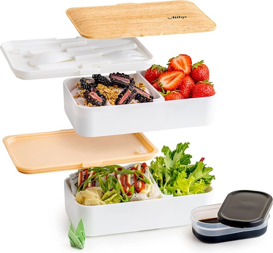 Lunch box Atthys® blanc + sac de transport | Boîte à bento japonaise cadeau  idéal pour... | bol