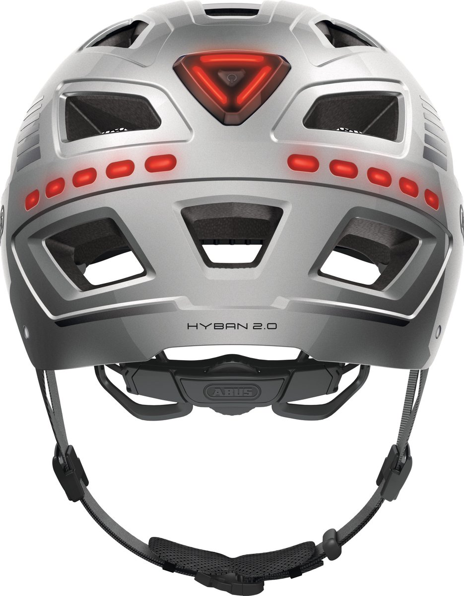 ABUS Hyban 2.0 Signal Fietshelm - Maat  XL (58-63 cm) - signalilver