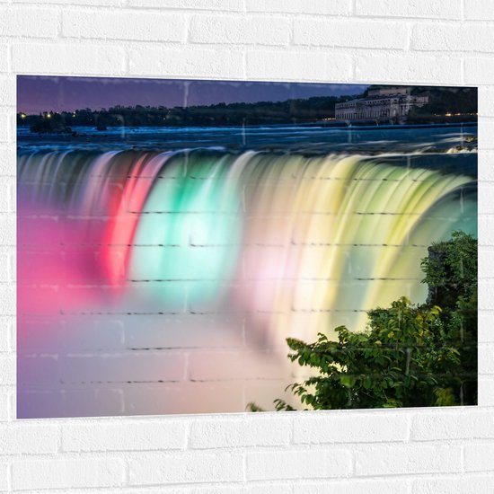 WallClassics - Muursticker - Niagara Falls Watervallen in de VS - 100x75 cm Foto op Muursticker