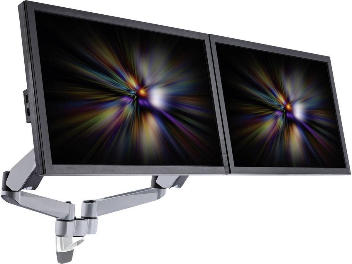 SpeaKa Professional SP-1624884 Superflex Monitor-wandbeugel 2-voudig 25,4 cm (10) - 68,6 cm (27) In hoogte verstelbaar, Kantelbaar, Zwenkbaar, Roteerbaar